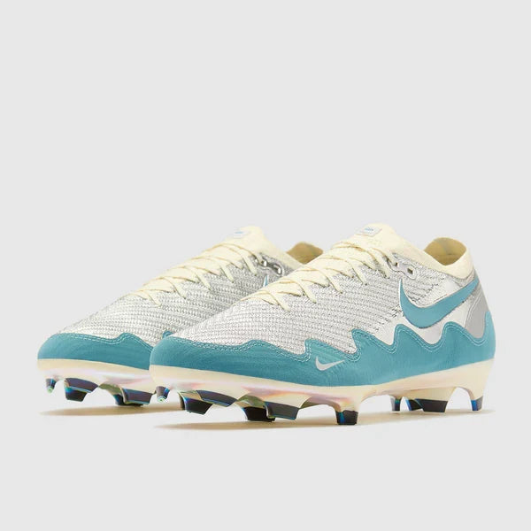 Mercurial Zoom Vapor 16 Elite x Patta FG Noise Aqua and Metallic Silver