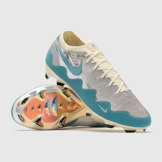 Mercurial Zoom Vapor 16 Elite x Patta FG Noise Aqua and Metallic Silver