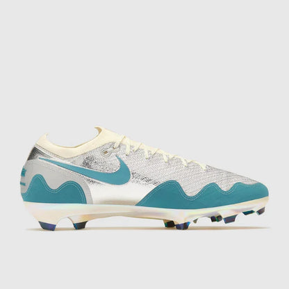 Mercurial Zoom Vapor 16 Elite x Patta FG Noise Aqua and Metallic Silver