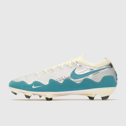 Mercurial Zoom Vapor 16 Elite x Patta FG Noise Aqua and Metallic Silver